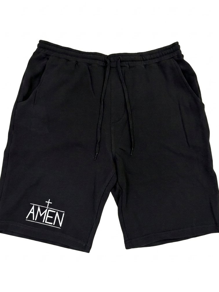 AMEN Black Sweat Shorts
